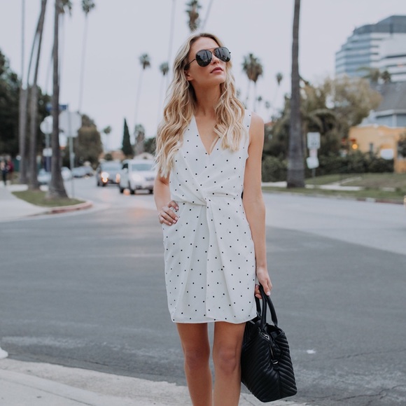 Polka Dot Twist Dress - Picture 2 of 8